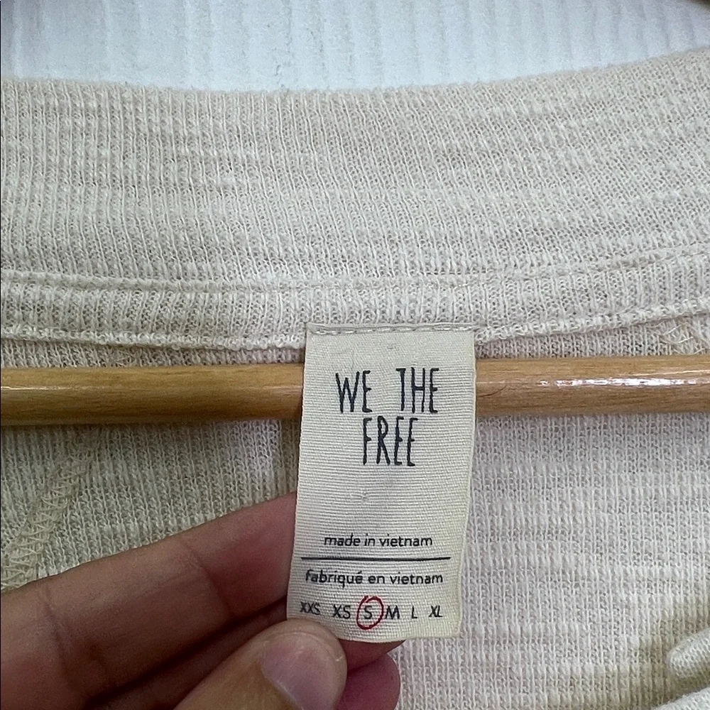 Free People - We The Free Don't Forget Me Cream Long Sleeve Blouse Size Small